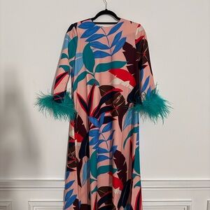 Tuckernuck Multicolor Leaf Print Midi Dress